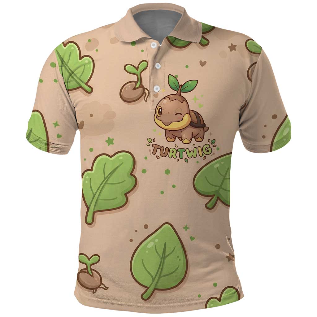 Turtwig Polo Shirt Whimsical Forest Sprout Art