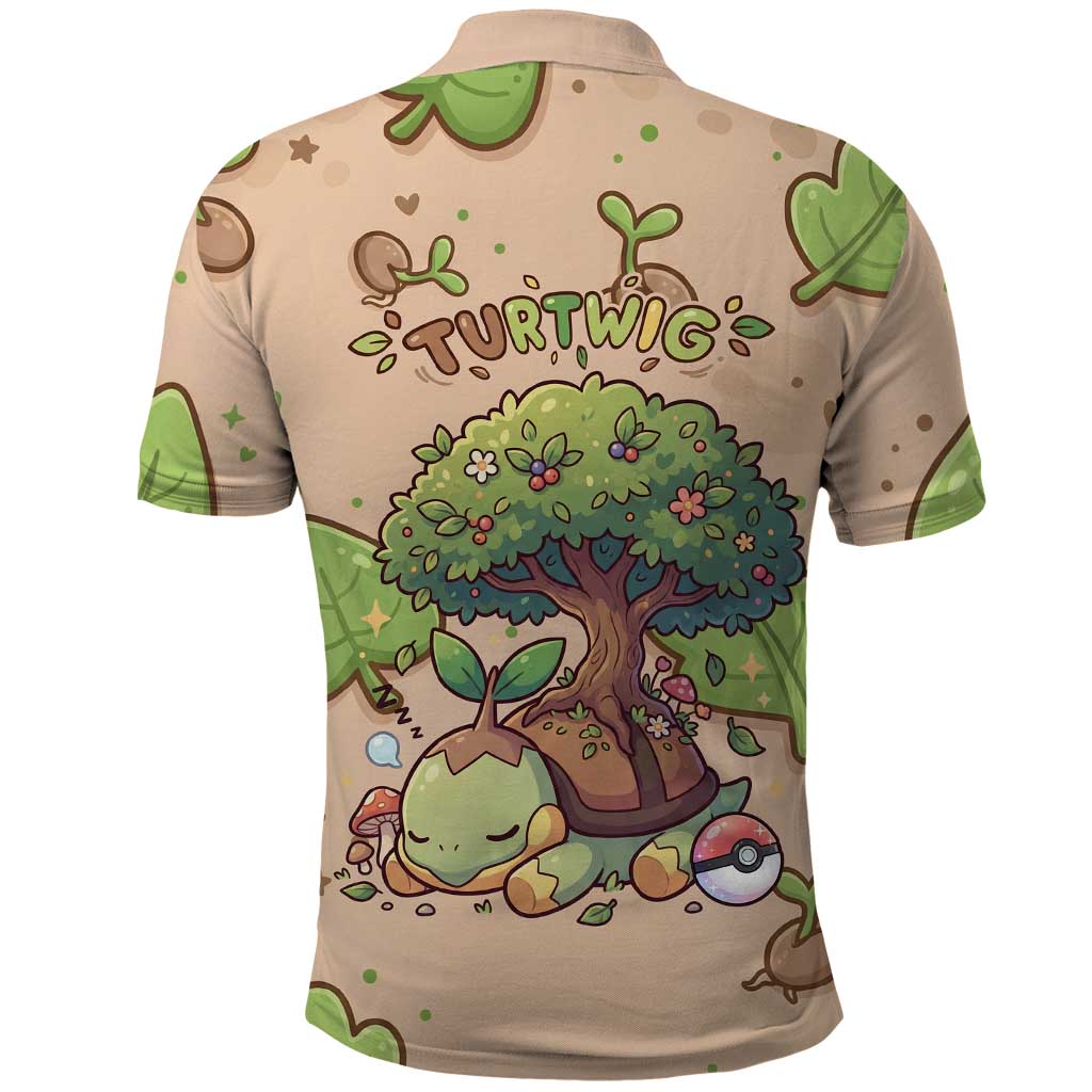 Turtwig Polo Shirt Whimsical Forest Sprout Art