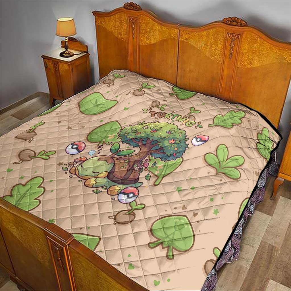 Turtwig Quilt Whimsical Forest Sprout Art