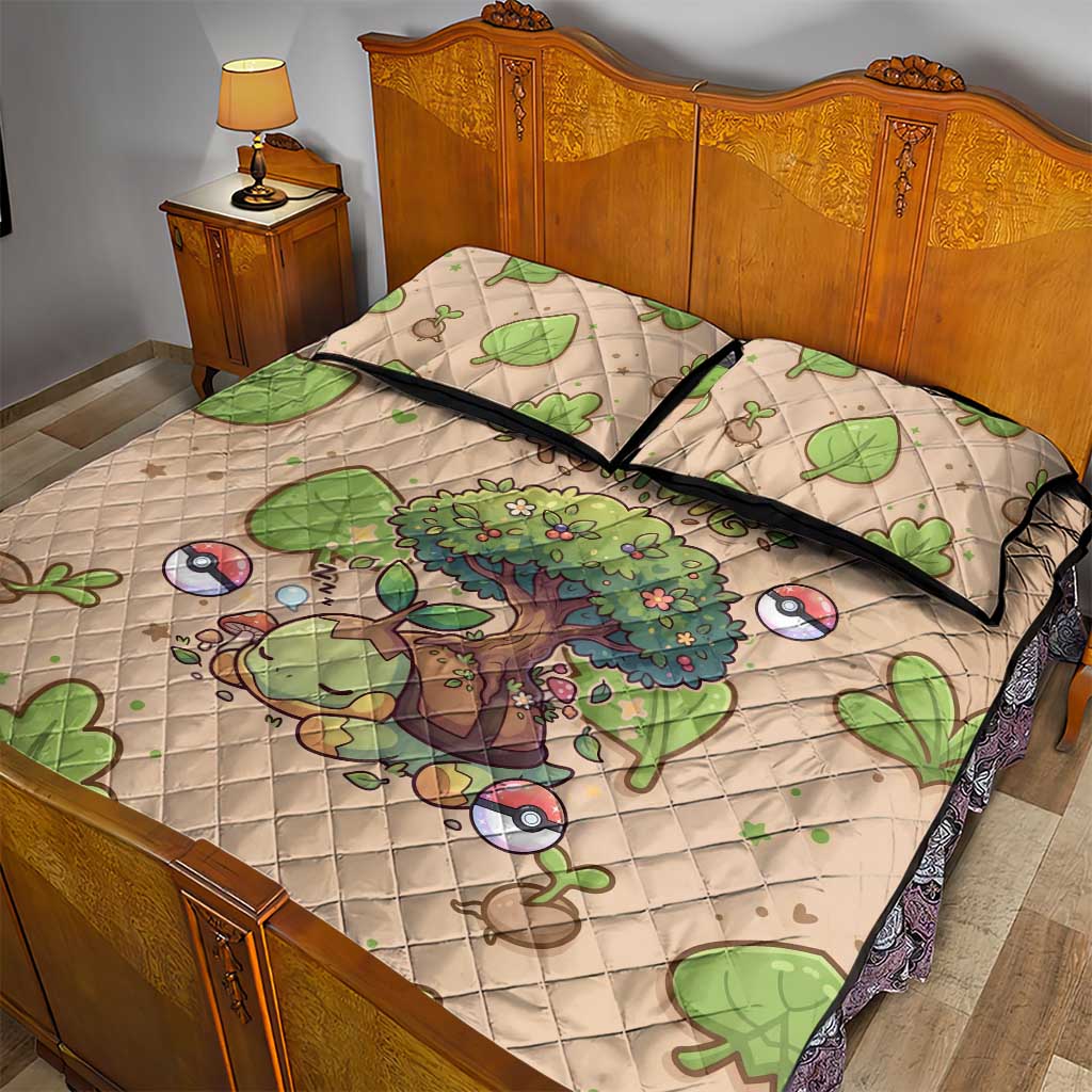 Turtwig Quilt Bed Set Whimsical Forest Sprout Art