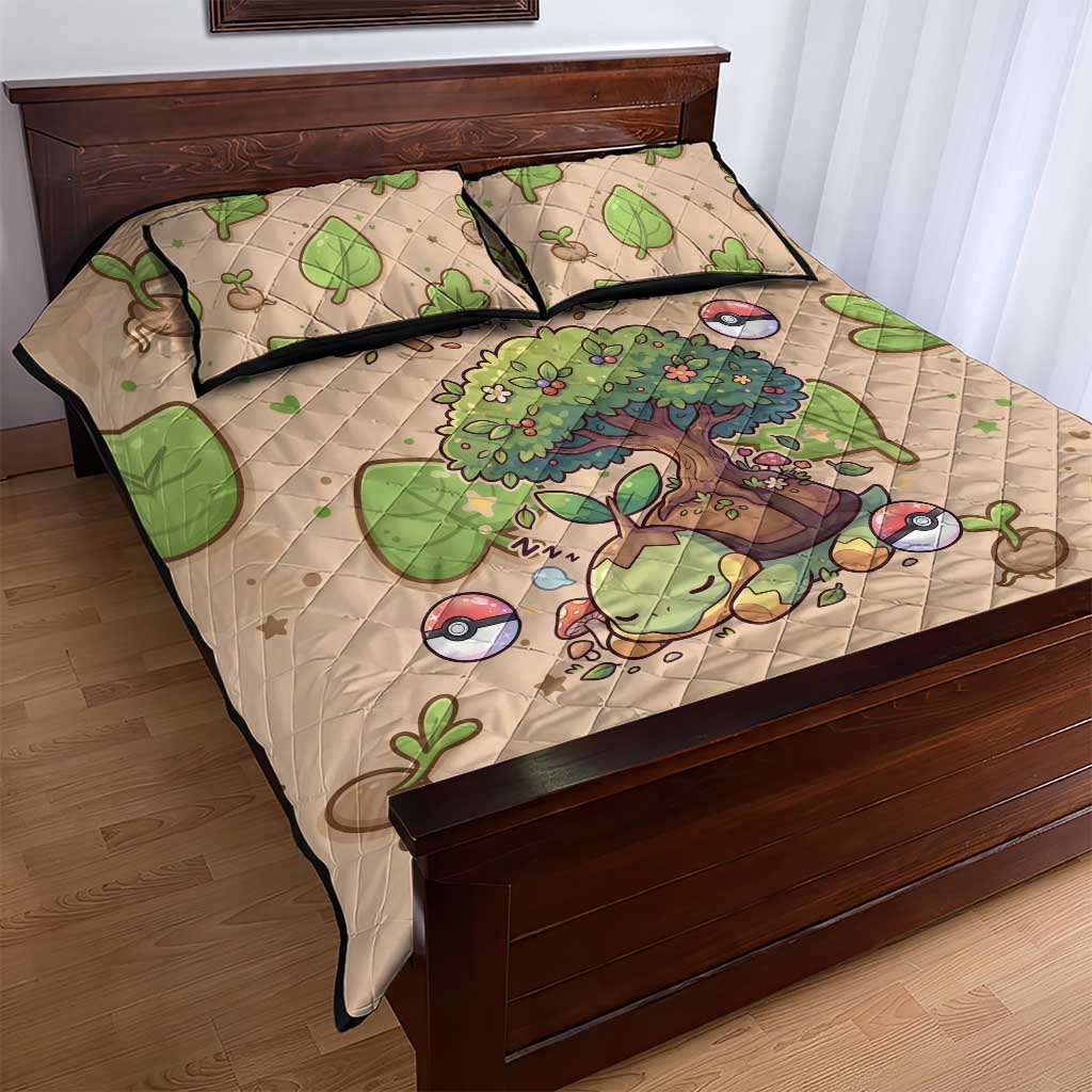 Turtwig Quilt Bed Set Whimsical Forest Sprout Art