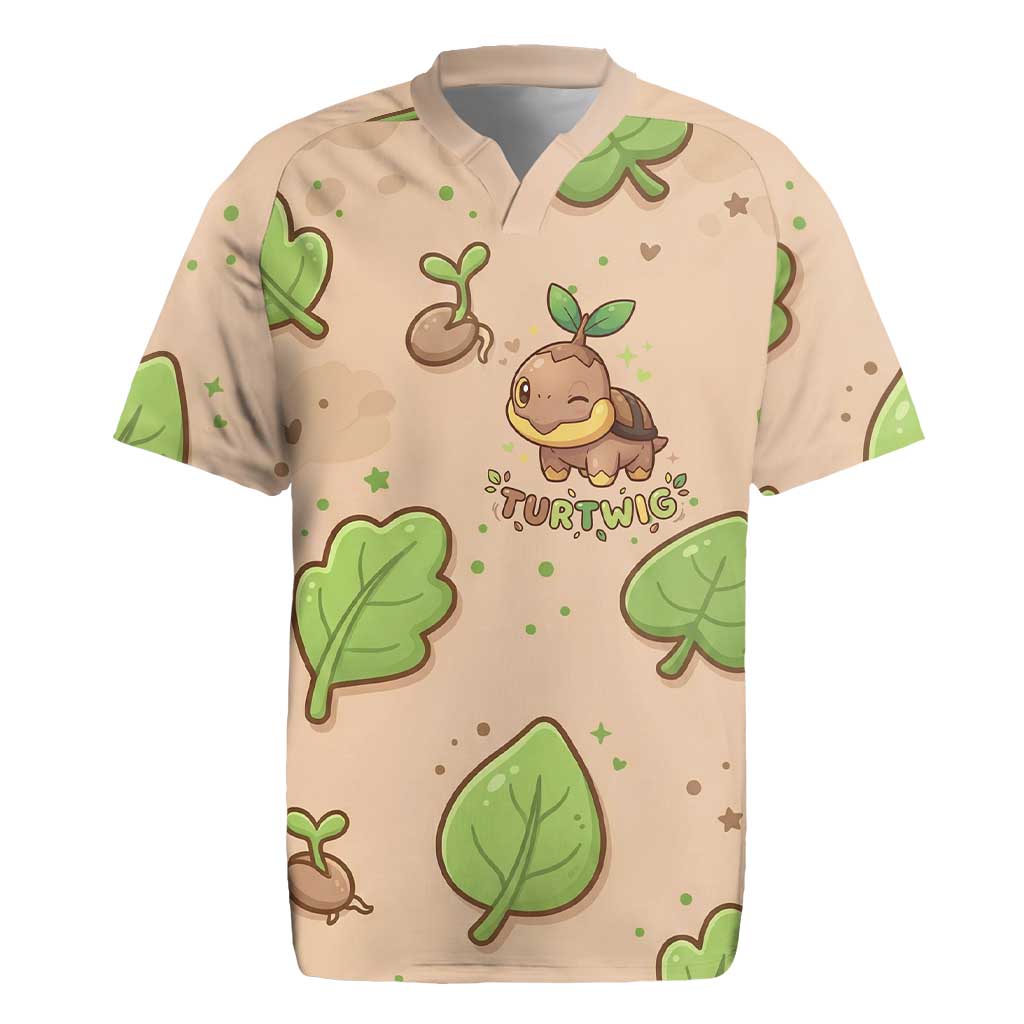 Turtwig Rugby Jersey Whimsical Forest Sprout Art