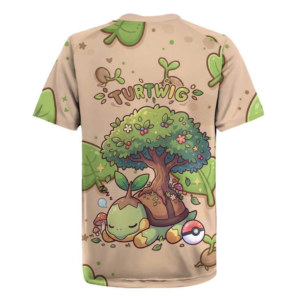 Turtwig Rugby Jersey Whimsical Forest Sprout Art