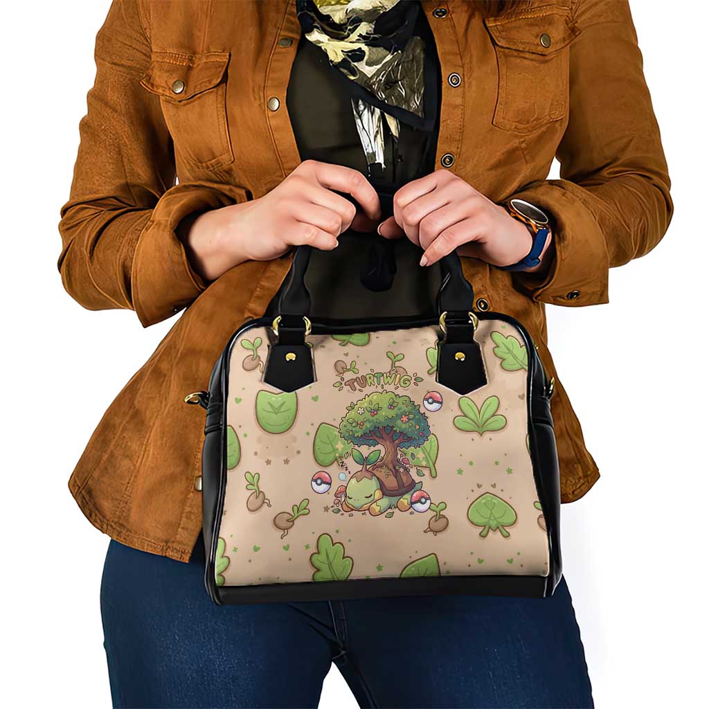 Turtwig Shoulder Handbag Whimsical Forest Sprout Art