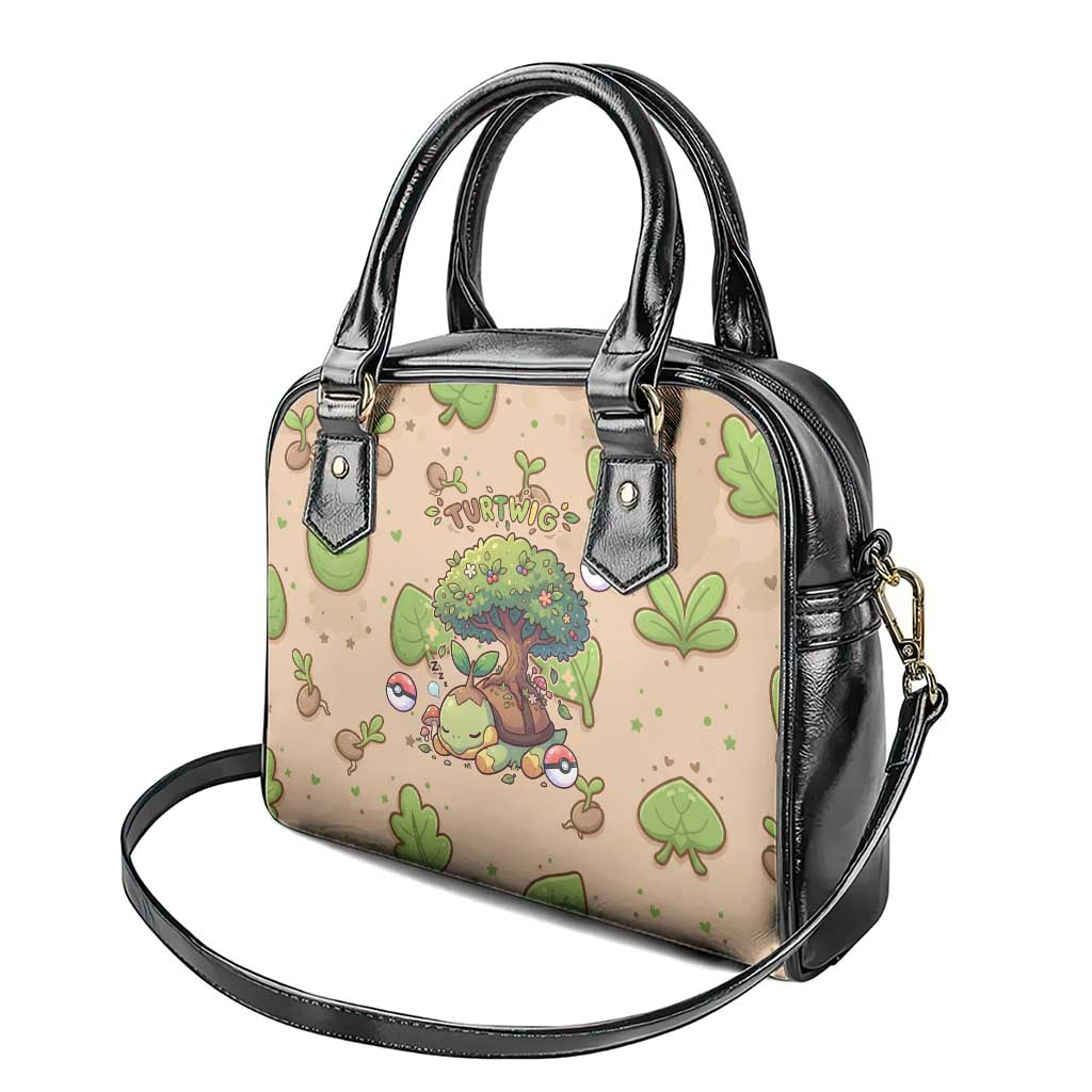 Turtwig Shoulder Handbag Whimsical Forest Sprout Art