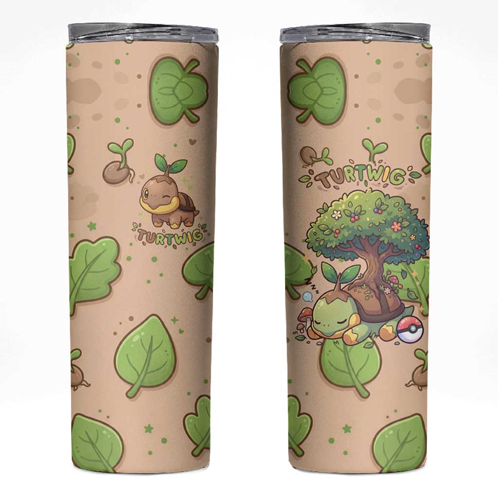 Turtwig Skinny Tumbler Whimsical Forest Sprout Art