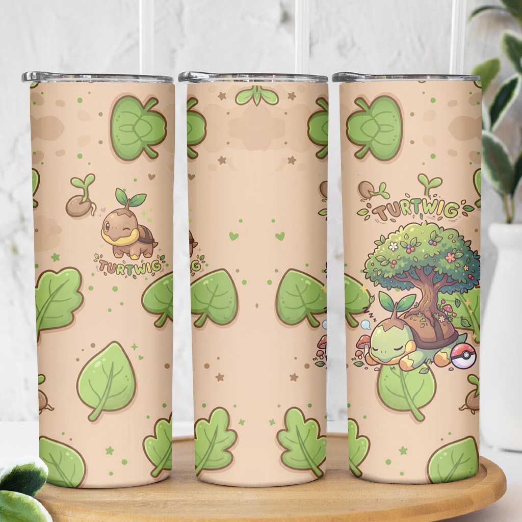 Turtwig Skinny Tumbler Whimsical Forest Sprout Art