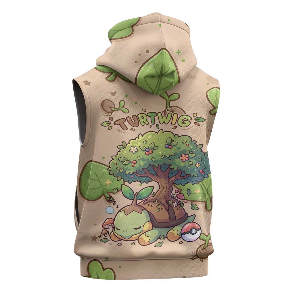Turtwig Sleeveless Hoodie Whimsical Forest Sprout Art