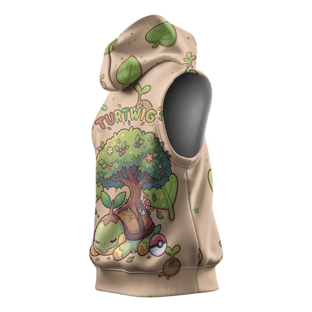 Turtwig Sleeveless Hoodie Whimsical Forest Sprout Art