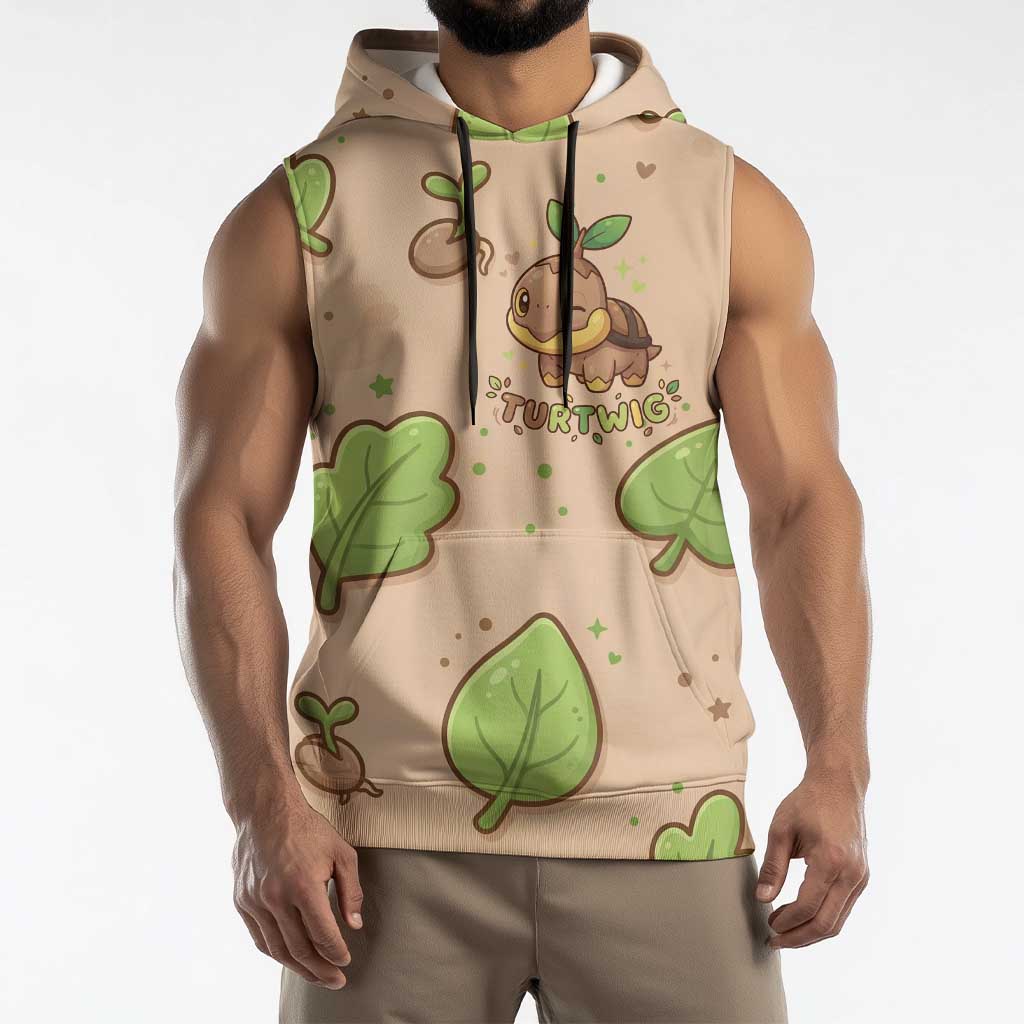 Turtwig Sleeveless Hoodie Whimsical Forest Sprout Art
