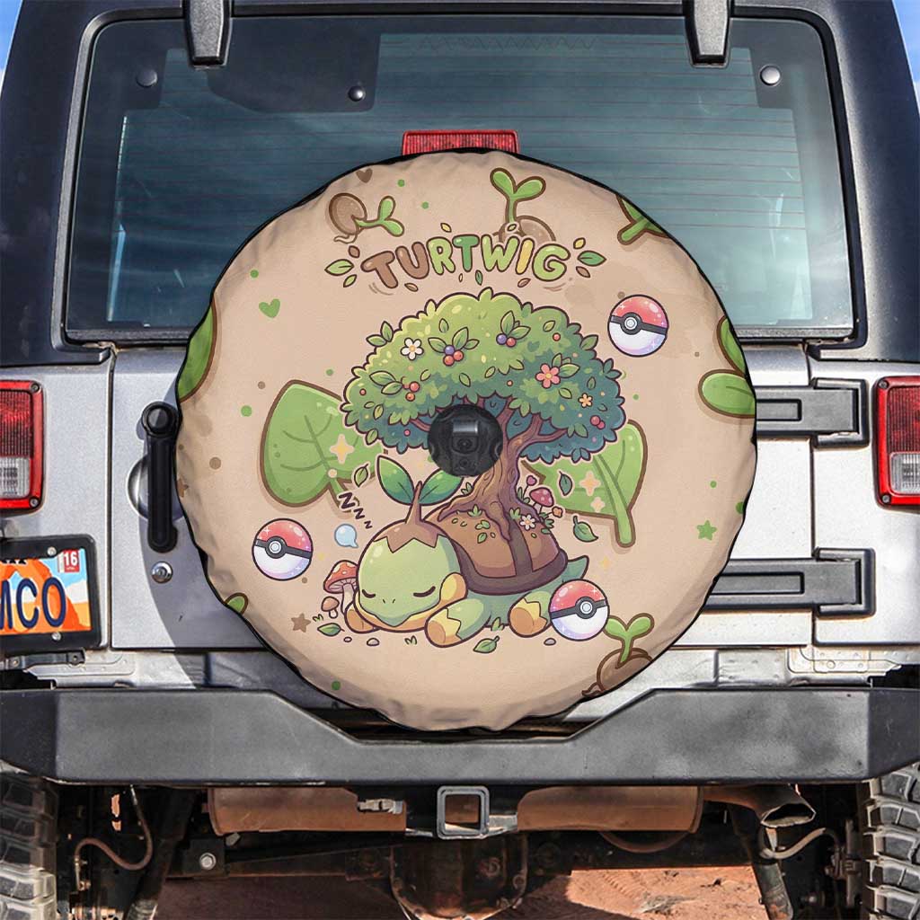Turtwig Spare Tire Cover Whimsical Forest Sprout Art