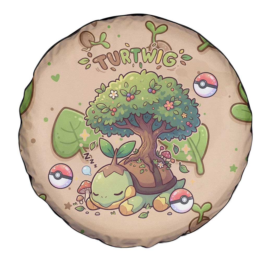 Turtwig Spare Tire Cover Whimsical Forest Sprout Art