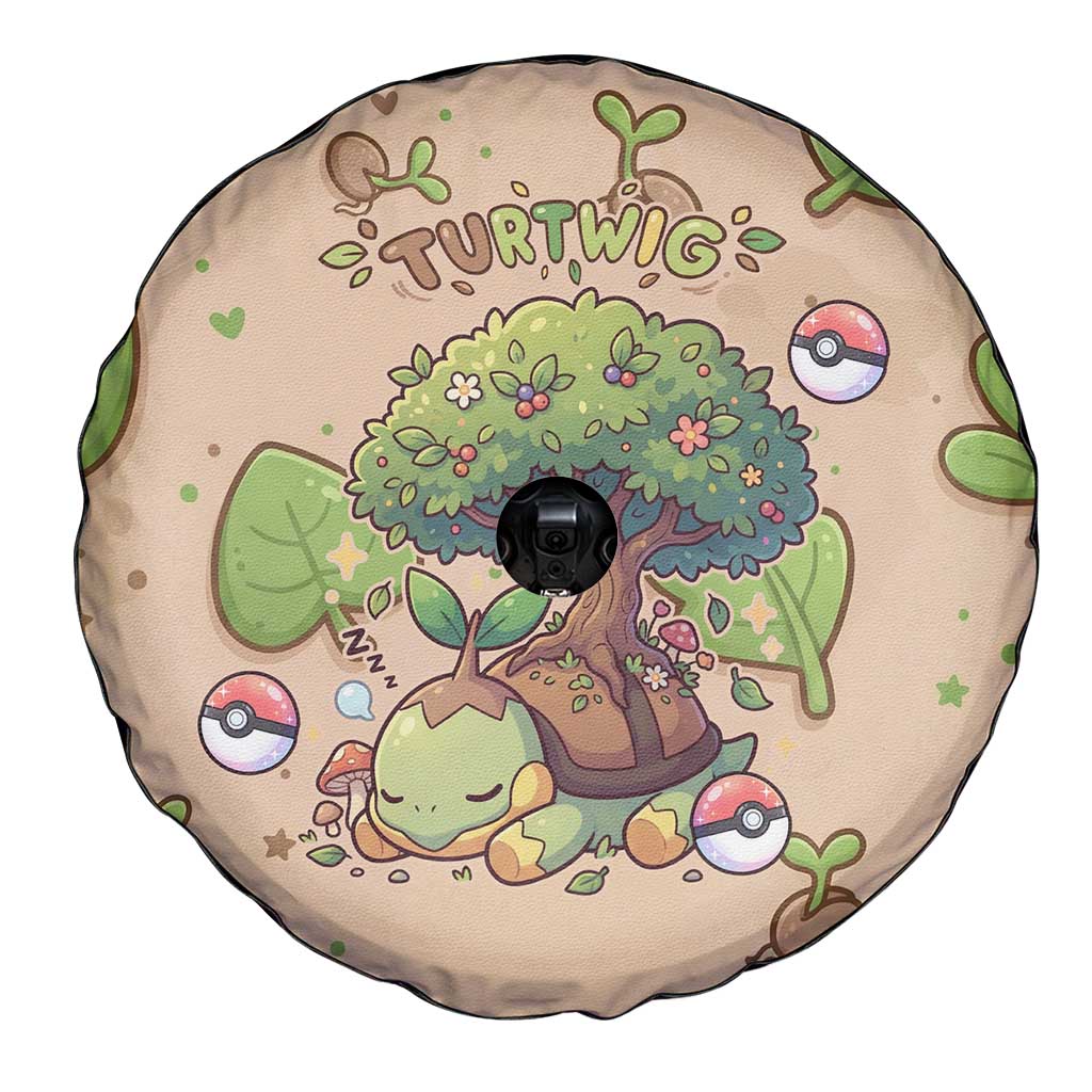 Turtwig Spare Tire Cover Whimsical Forest Sprout Art