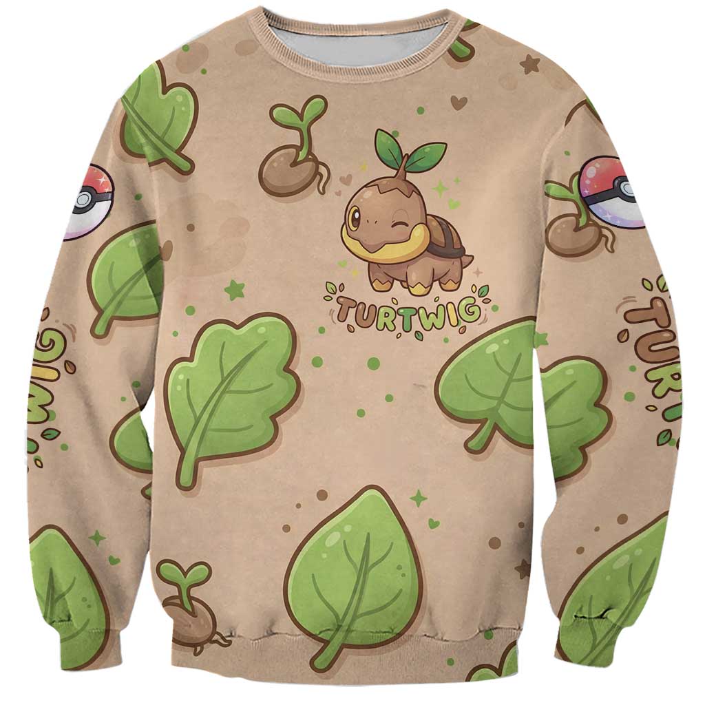 Turtwig Sweatshirt Whimsical Forest Sprout Art