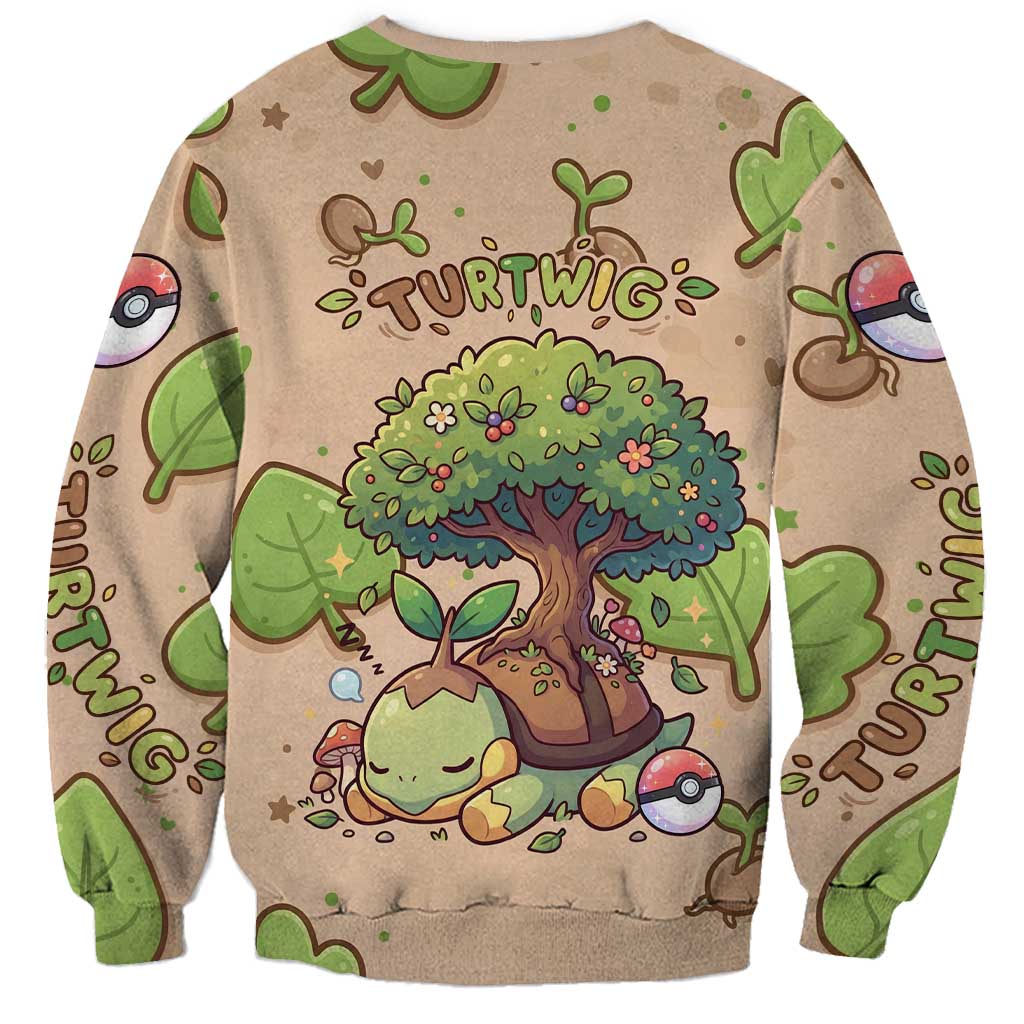 Turtwig Sweatshirt Whimsical Forest Sprout Art