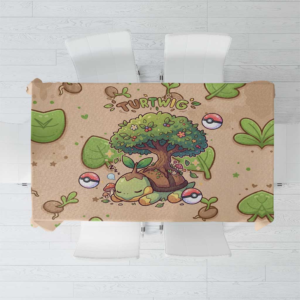 Turtwig Tablecloth Whimsical Forest Sprout Art