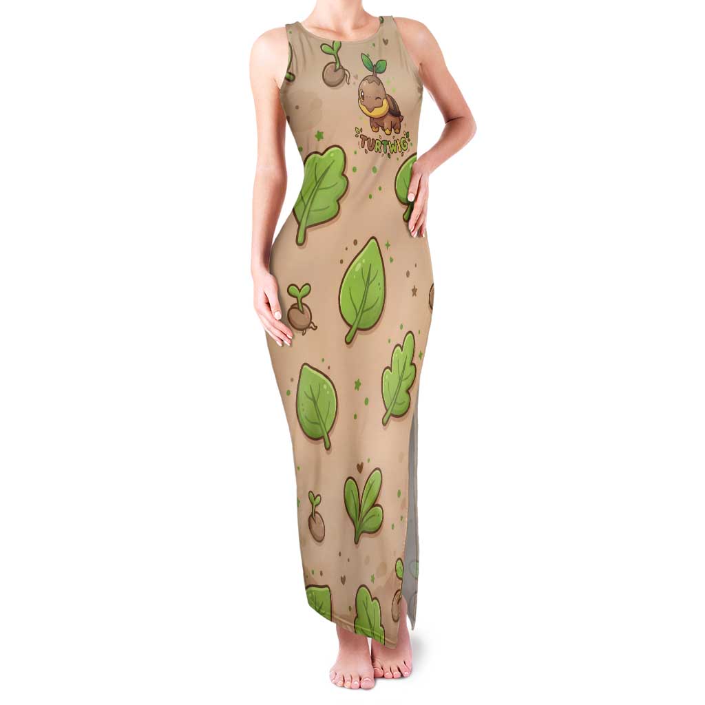 Turtwig Tank Maxi Dress Whimsical Forest Sprout Art