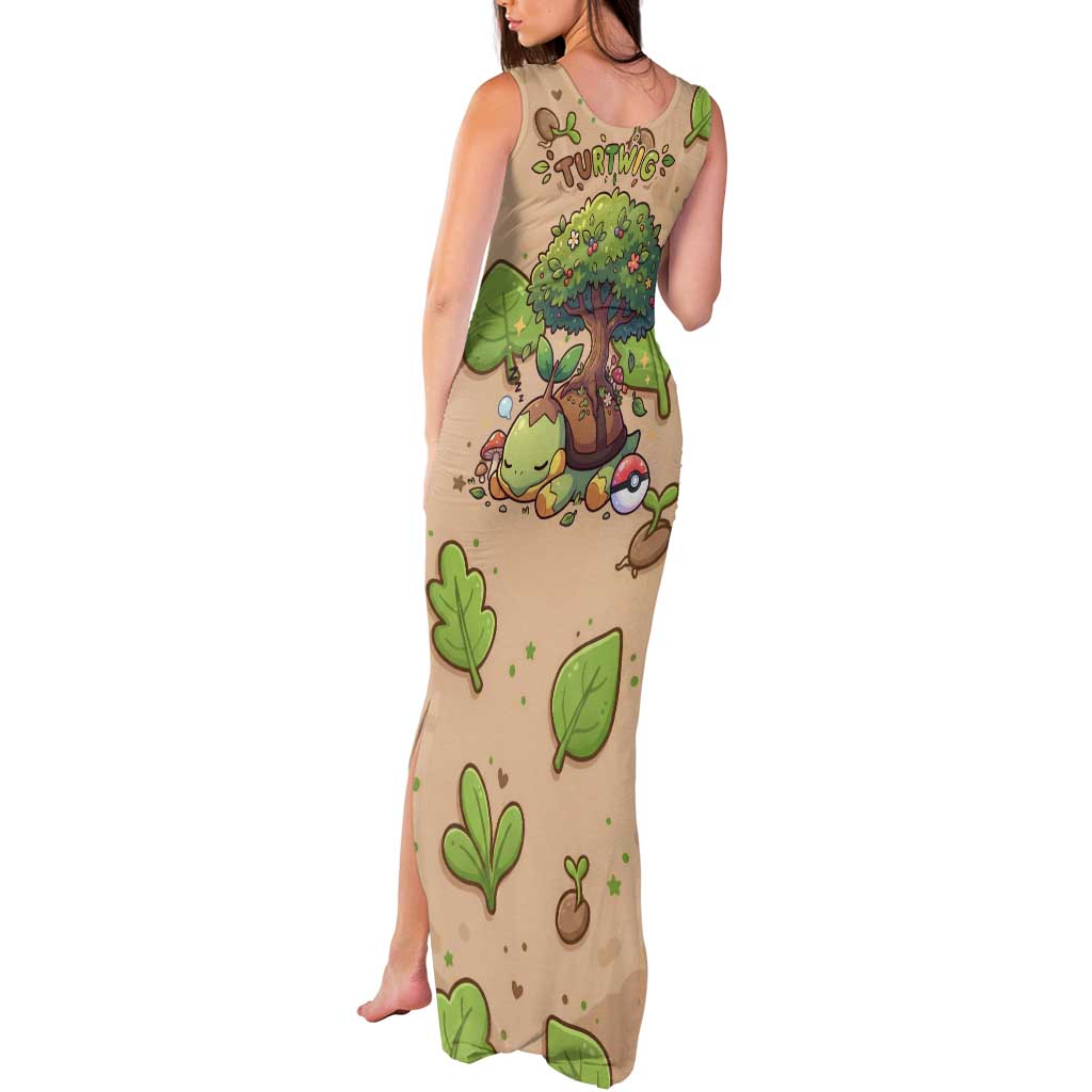 Turtwig Tank Maxi Dress Whimsical Forest Sprout Art