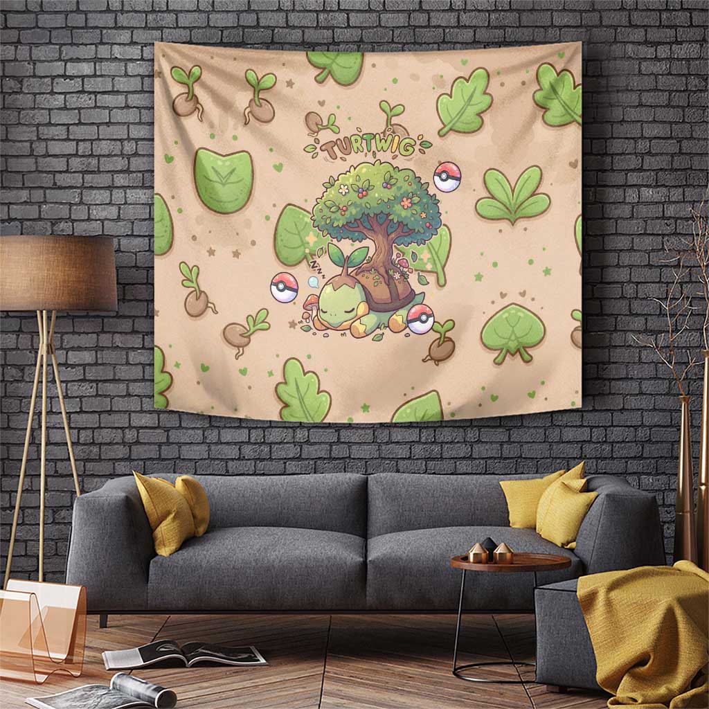 Turtwig Tapestry Whimsical Forest Sprout Art