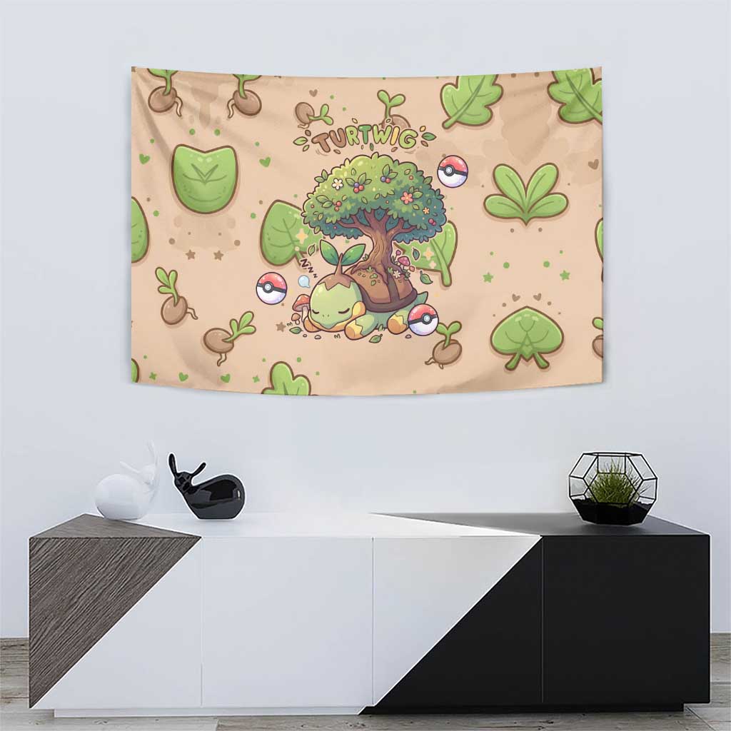 Turtwig Tapestry Whimsical Forest Sprout Art