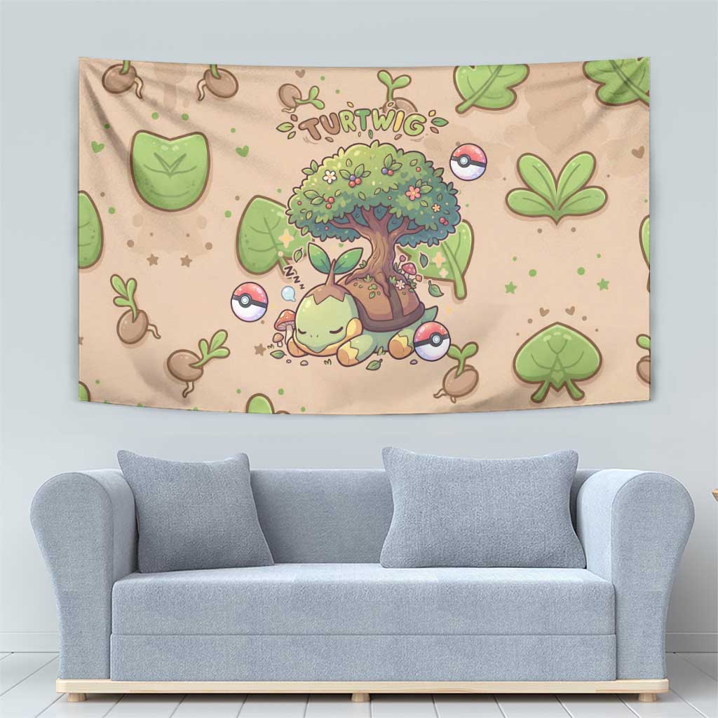 Turtwig Tapestry Whimsical Forest Sprout Art