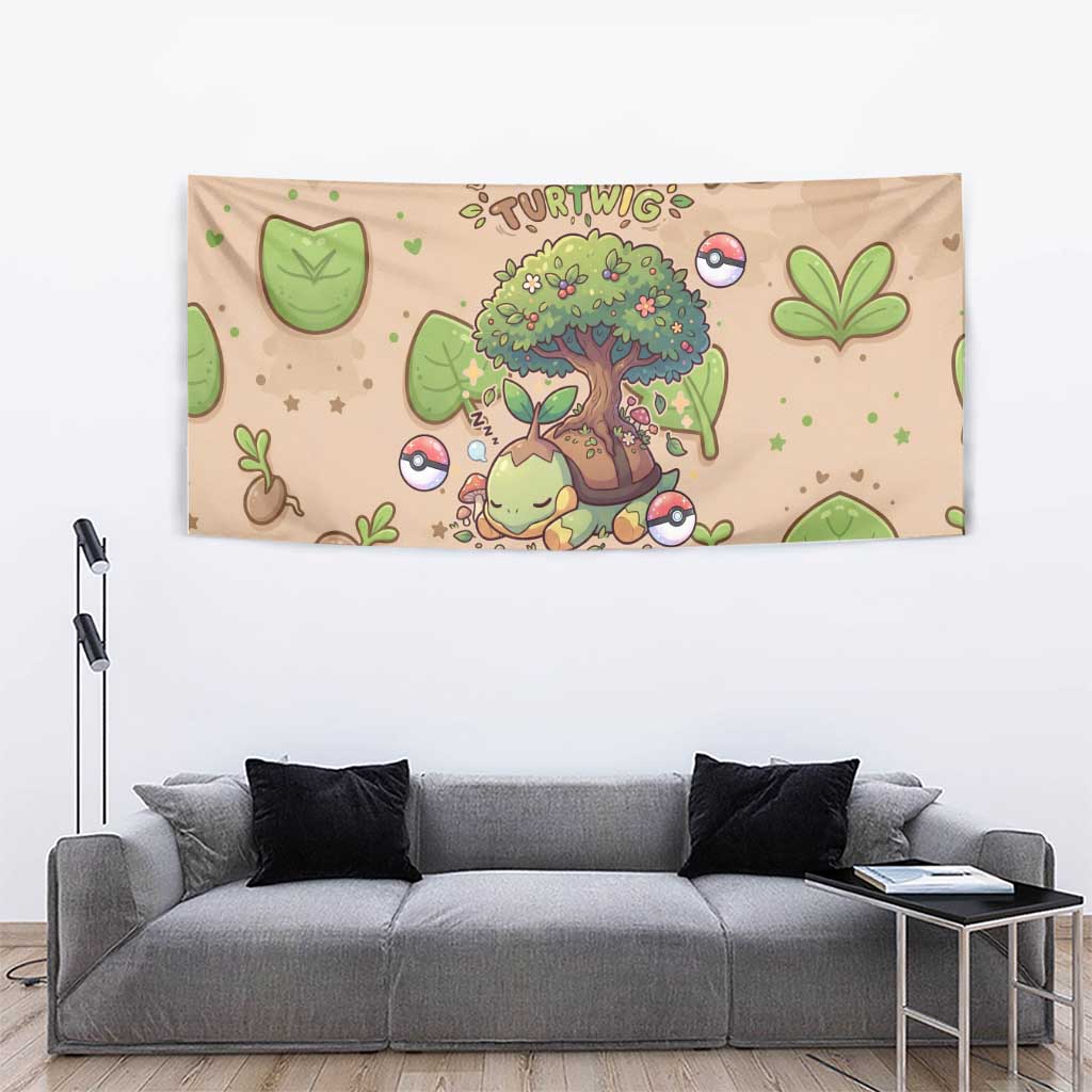 Turtwig Tapestry Whimsical Forest Sprout Art