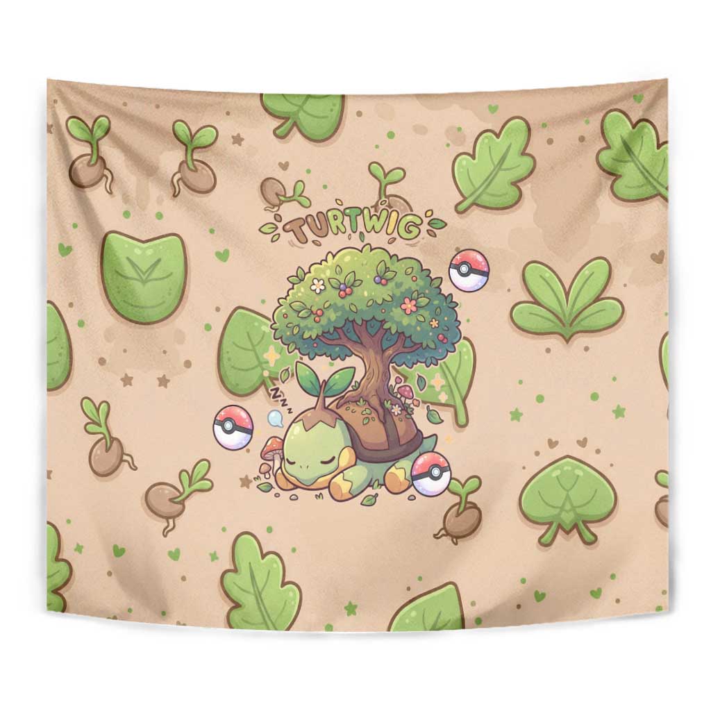 Turtwig Tapestry Whimsical Forest Sprout Art