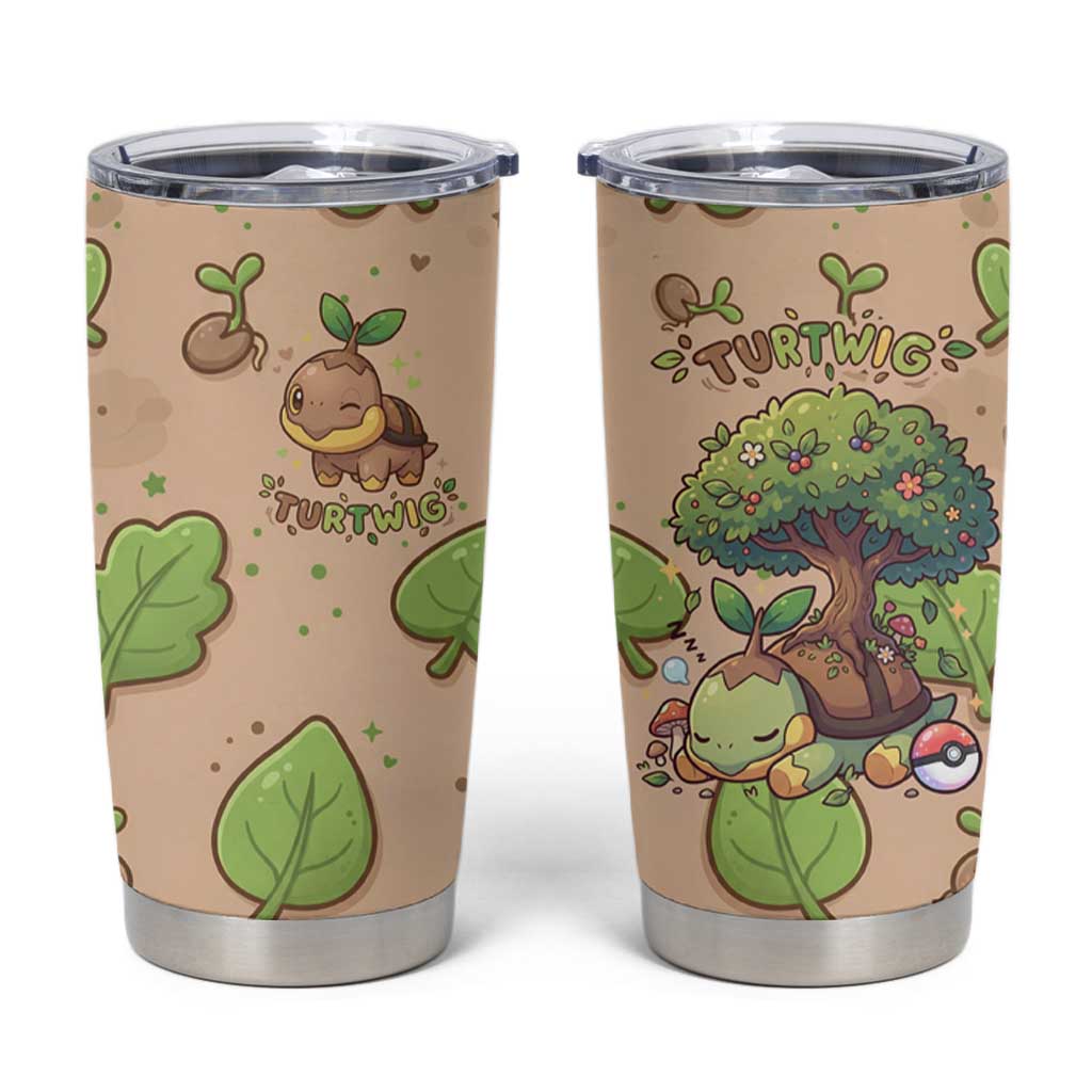 Turtwig Tumbler Cup Whimsical Forest Sprout Art