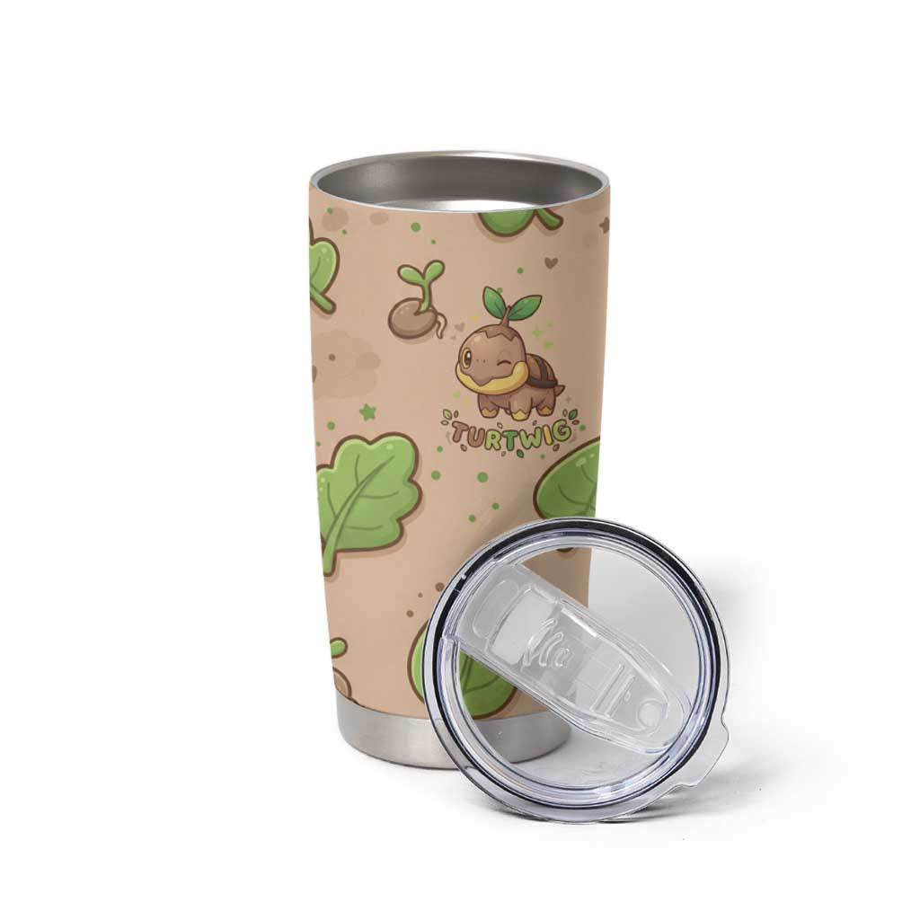 Turtwig Tumbler Cup Whimsical Forest Sprout Art