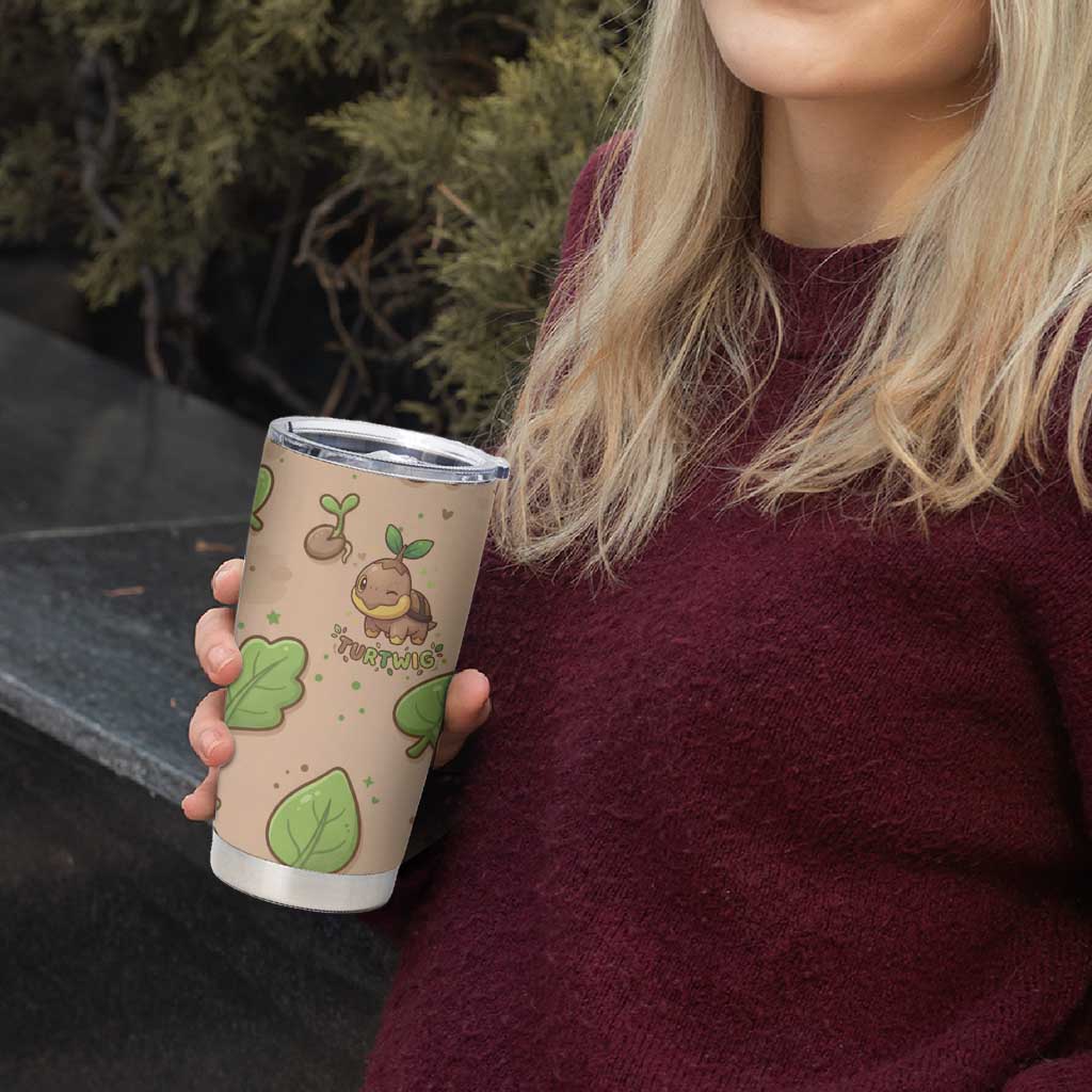 Turtwig Tumbler Cup Whimsical Forest Sprout Art