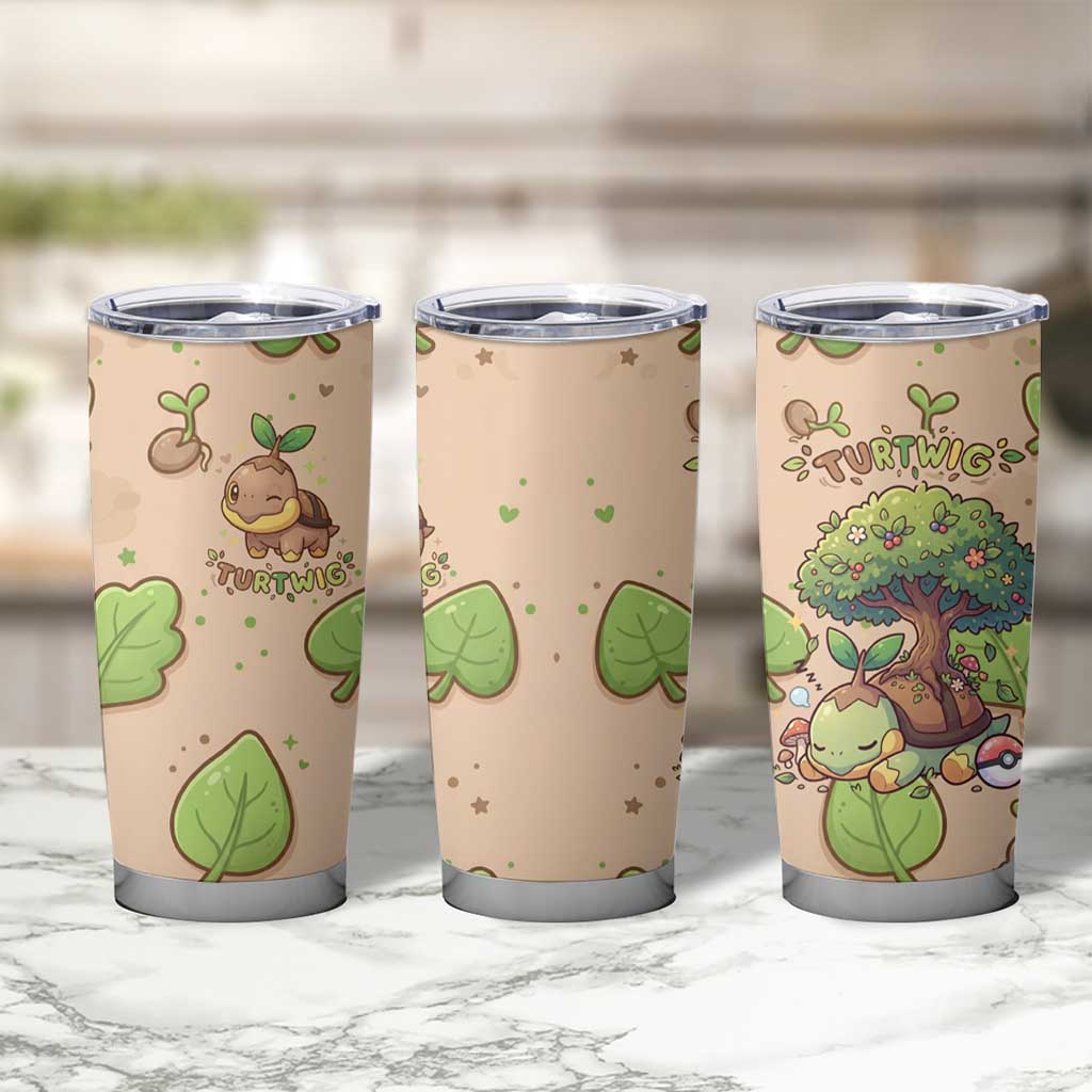 Turtwig Tumbler Cup Whimsical Forest Sprout Art