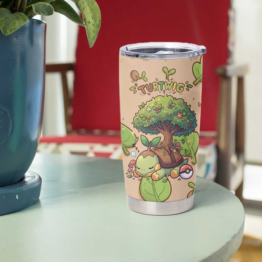 Turtwig Tumbler Cup Whimsical Forest Sprout Art