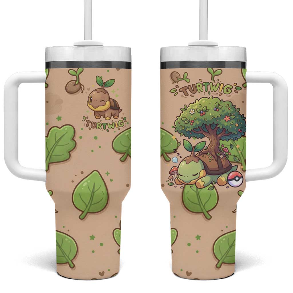 Turtwig Tumbler With Handle Whimsical Forest Sprout Art
