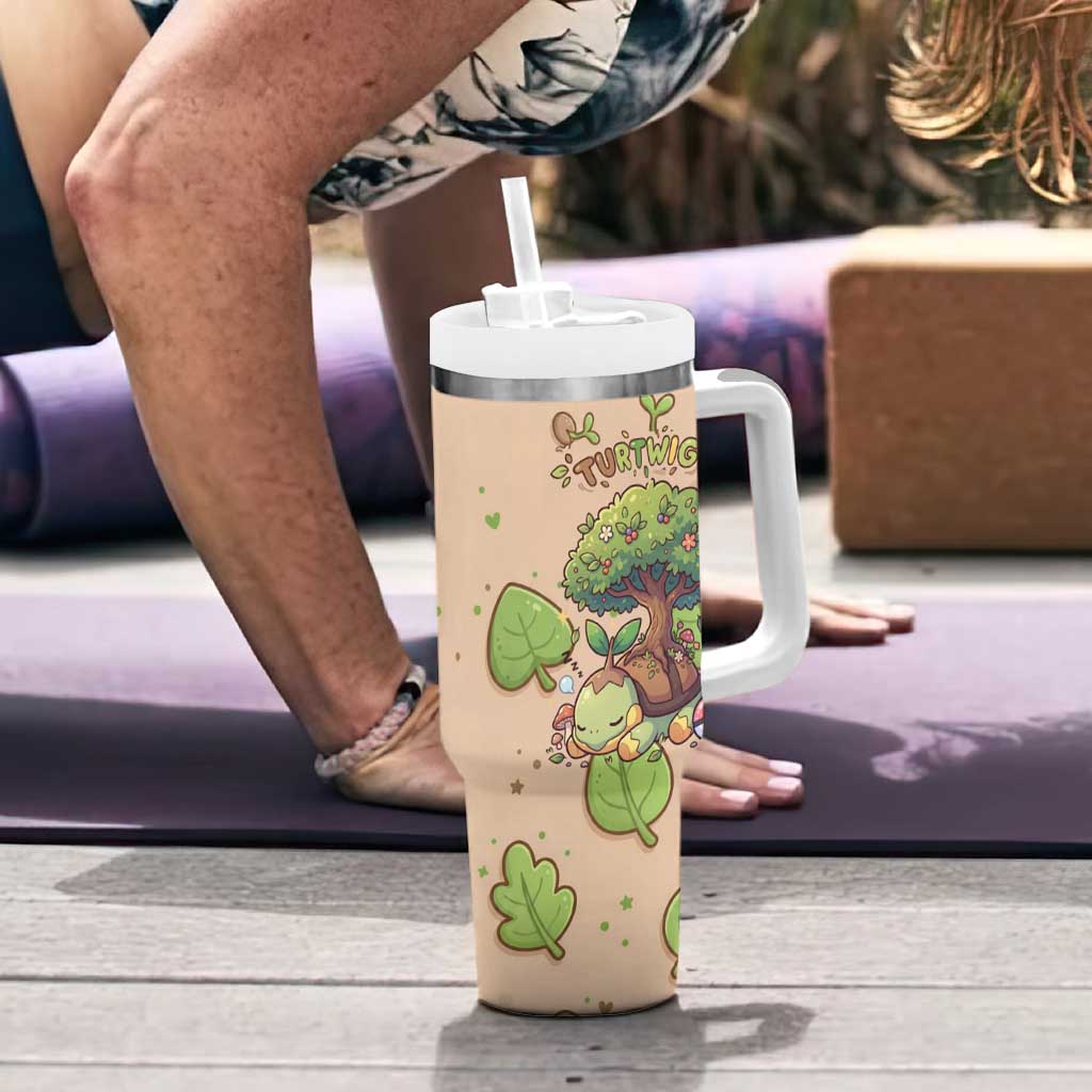 Turtwig Tumbler With Handle Whimsical Forest Sprout Art