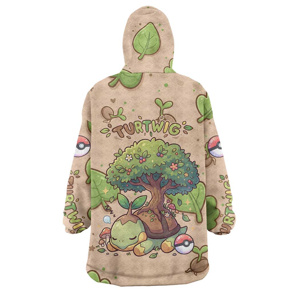 Turtwig Wearable Blanket Hoodie Whimsical Forest Sprout Art