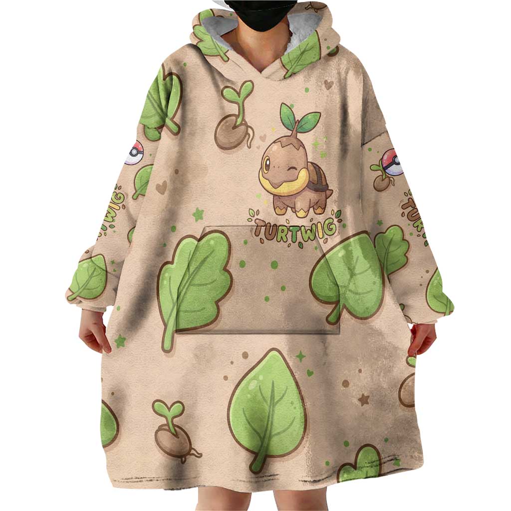 Turtwig Wearable Blanket Hoodie Whimsical Forest Sprout Art