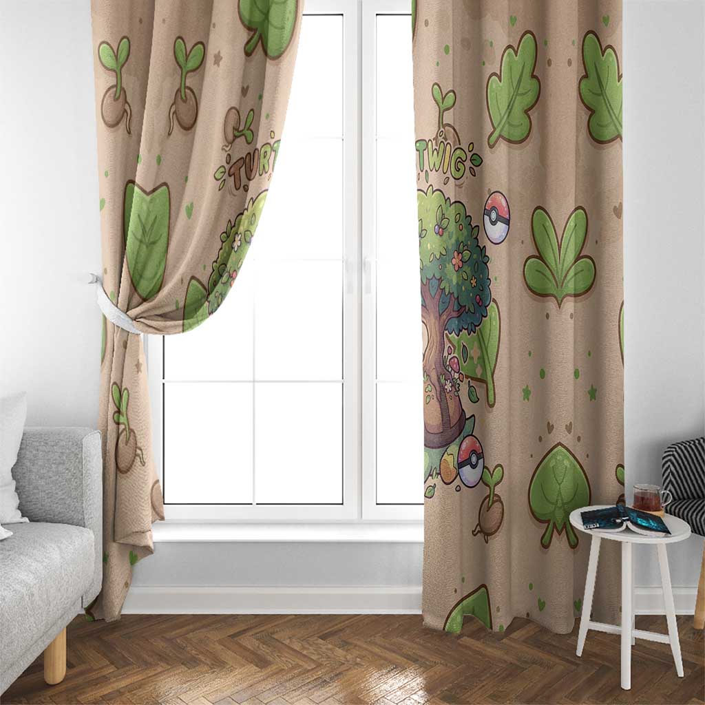 Turtwig Window Curtain Whimsical Forest Sprout Art