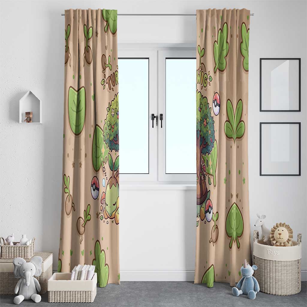 Turtwig Window Curtain Whimsical Forest Sprout Art