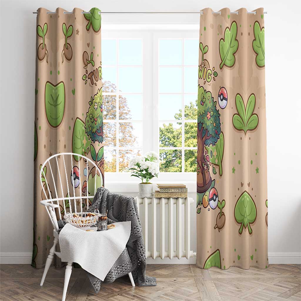 Turtwig Window Curtain Whimsical Forest Sprout Art