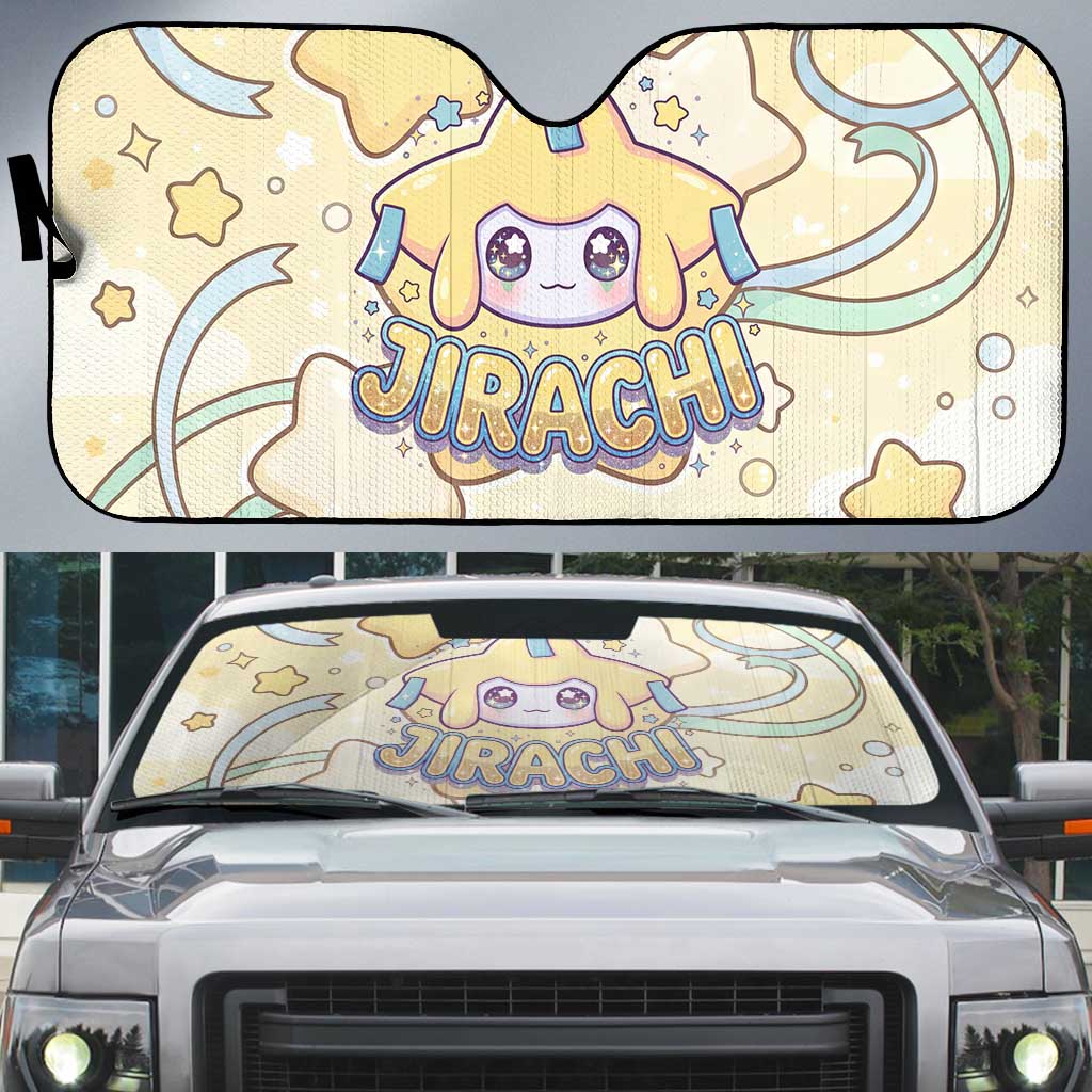 Jirachi Auto Sun Shade Pastel Dreamy Starwish Art