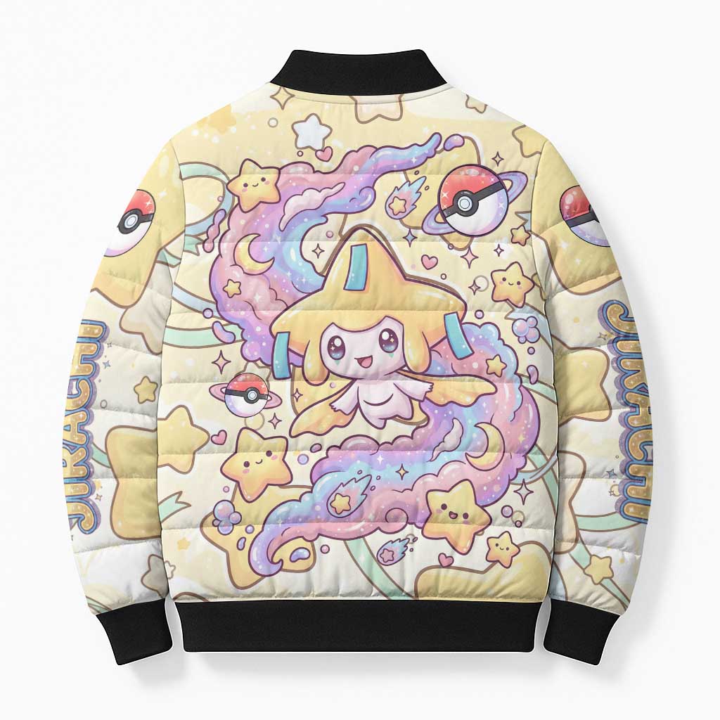 Jirachi Bomber Puffer Jacket Pastel Dreamy Starwish Art