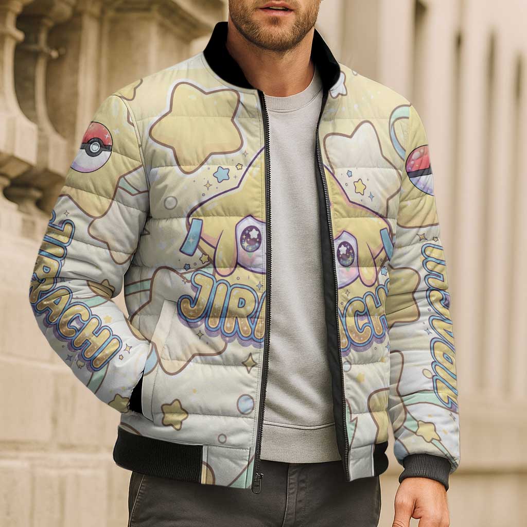 Jirachi Bomber Puffer Jacket Pastel Dreamy Starwish Art