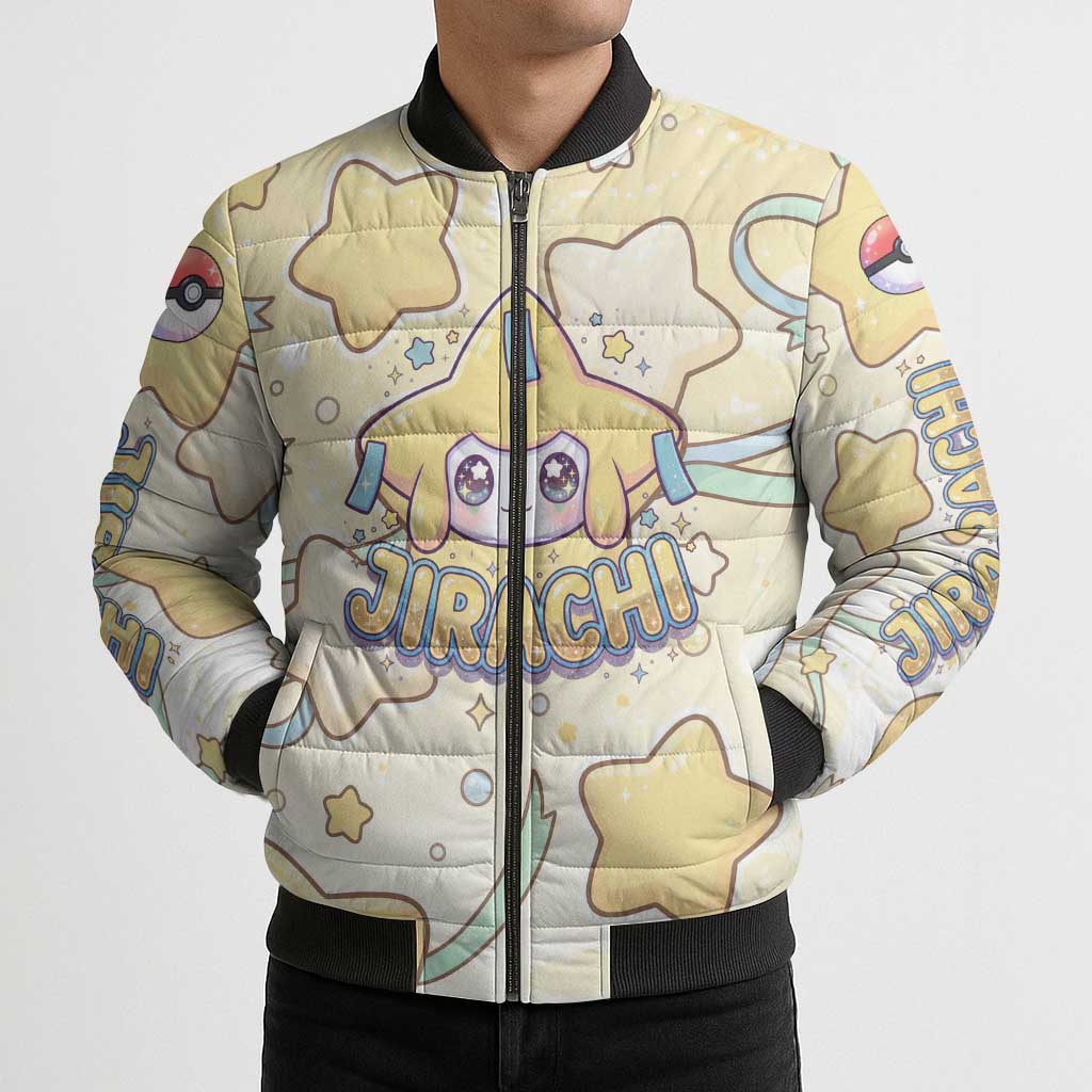 Jirachi Bomber Puffer Jacket Pastel Dreamy Starwish Art
