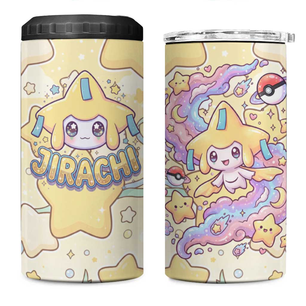 Jirachi 4 in 1 Can Cooler Tumbler Pastel Dreamy Starwish Art