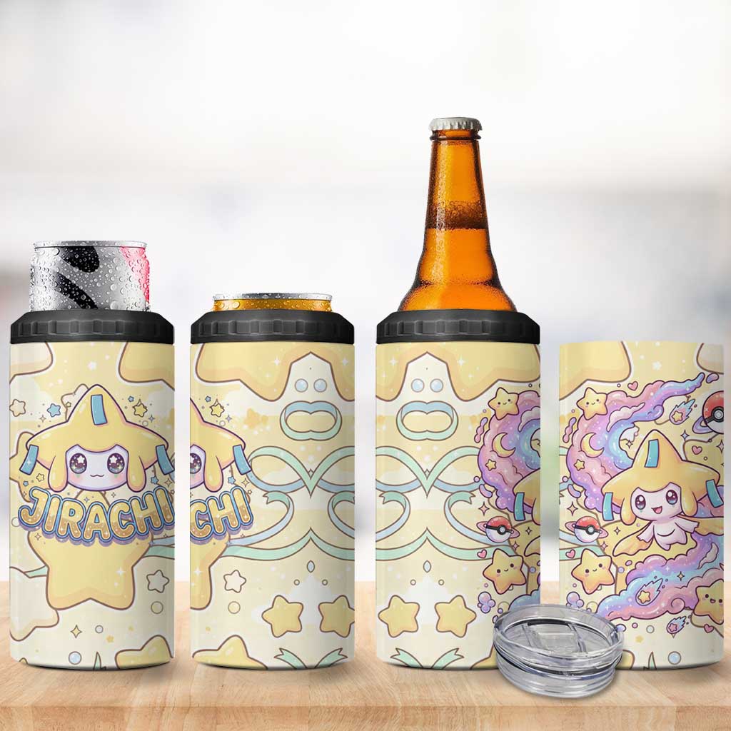 Jirachi 4 in 1 Can Cooler Tumbler Pastel Dreamy Starwish Art