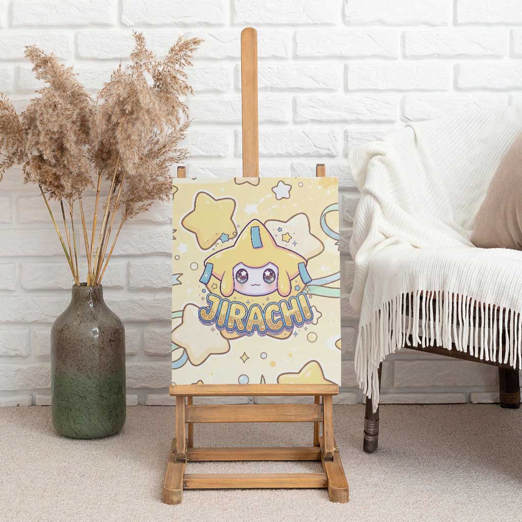 Jirachi Canvas Wall Art Pastel Dreamy Starwish Art