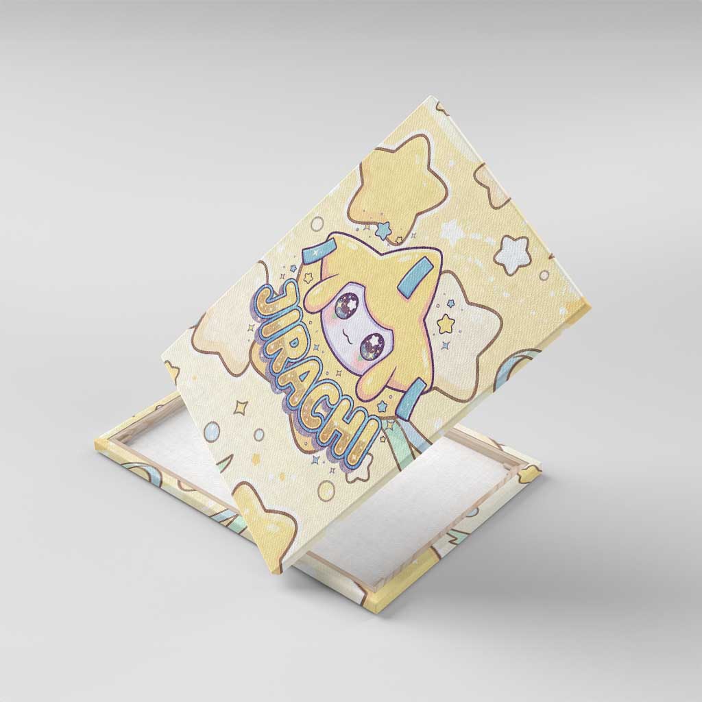 Jirachi Canvas Wall Art Pastel Dreamy Starwish Art