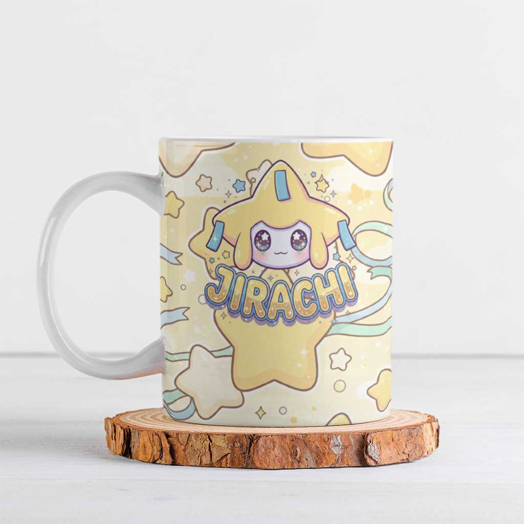 Jirachi Ceramic Mug Pastel Dreamy Starwish Art