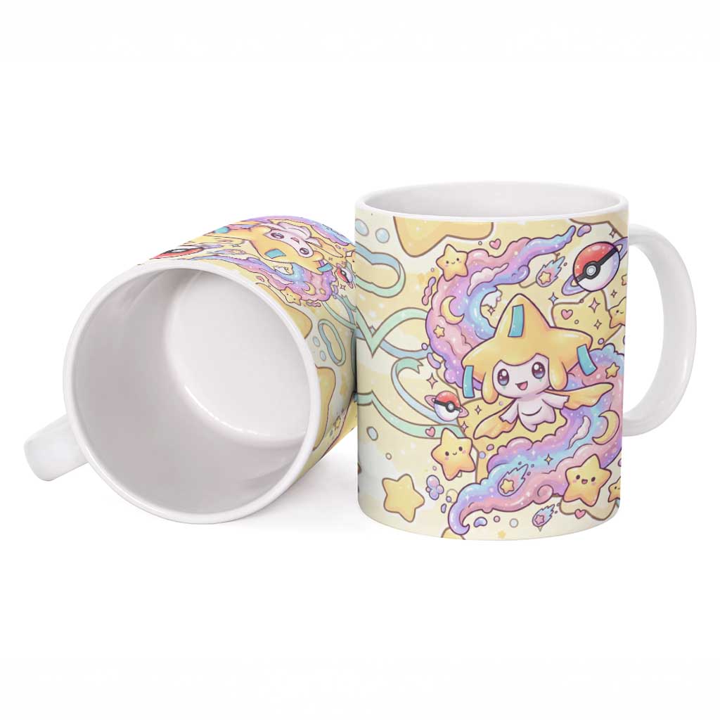 Jirachi Ceramic Mug Pastel Dreamy Starwish Art