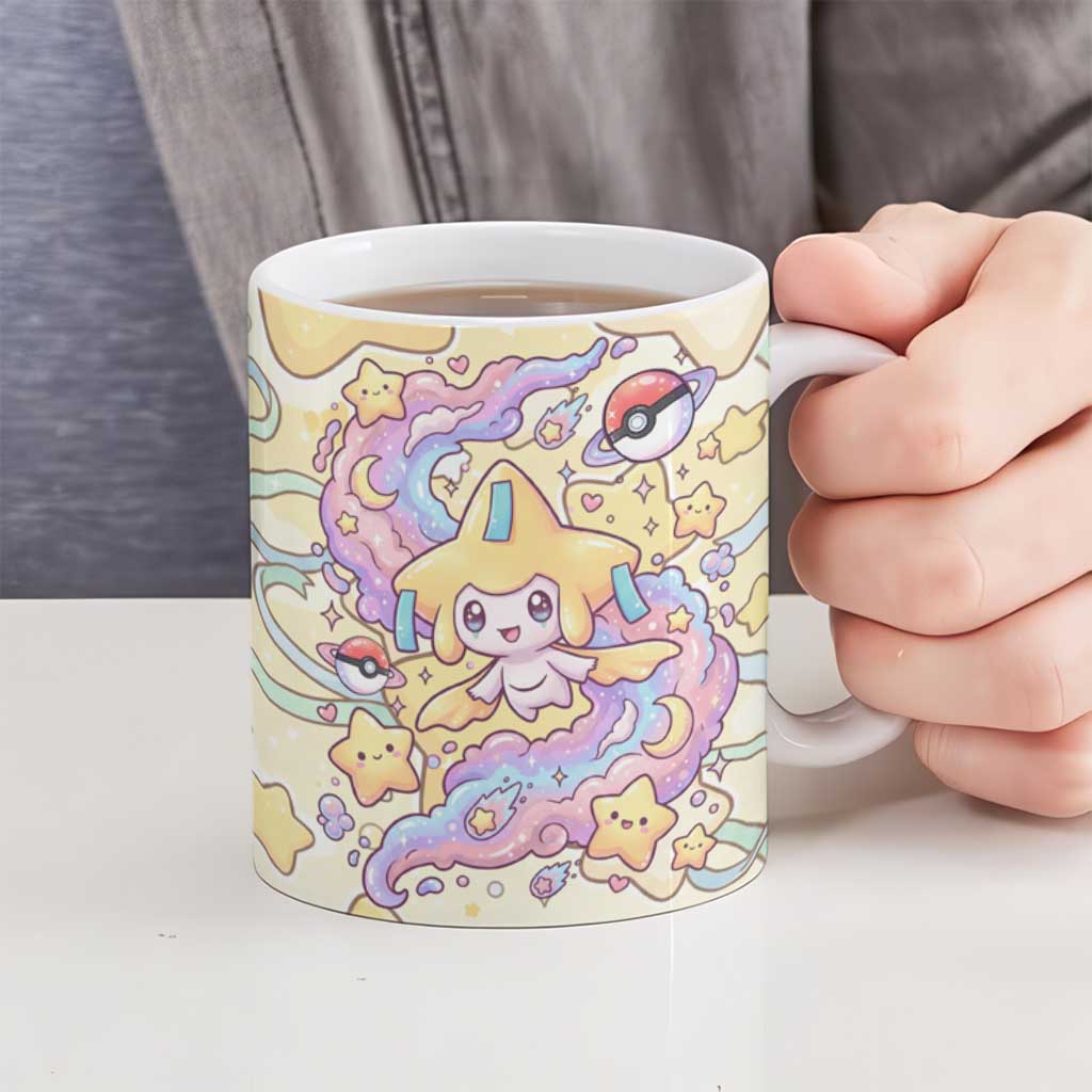 Jirachi Ceramic Mug Pastel Dreamy Starwish Art